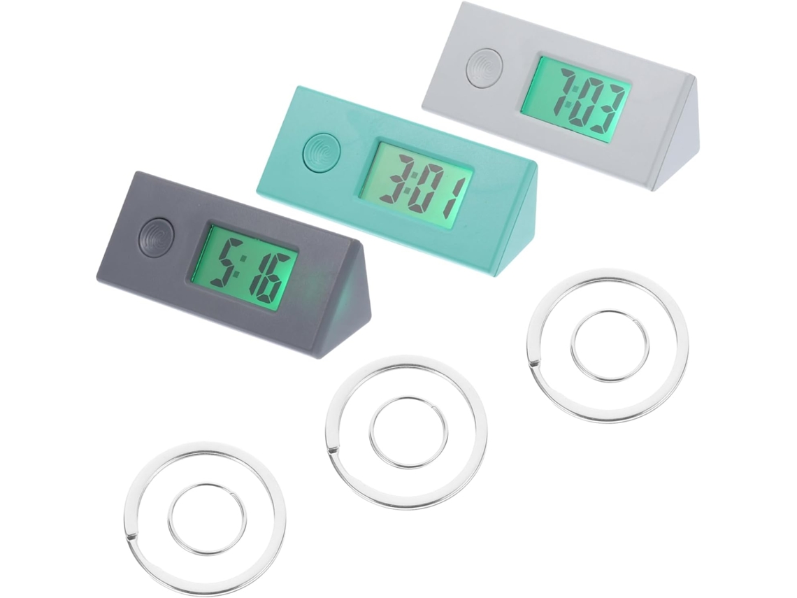 3 Piezas Llavero Reloj Electrónico Digital Pequeño Bolsillo Portátil
