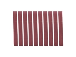 Conjunto de 10 lixas de alumina de 740x40mm, grão 120, para polimento e desbaste de móveis e madeira.