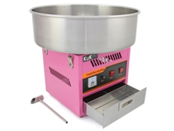Máquina de algodón de azúcar retro rosa con recipiente de acero inoxidable de 50 cm, cajón integrado y control de temperatura - Monstershop