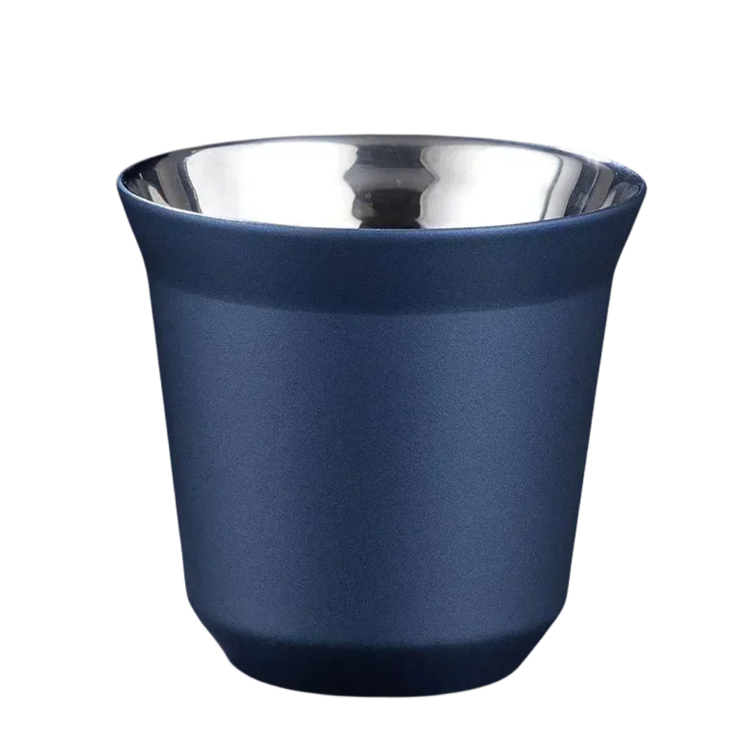 Taza De Espresso Para Camping Al Aire Libre (250 Ml, Azul), De Acero Inoxidable 304 De Doble Pared Con Aislamiento Térmico.