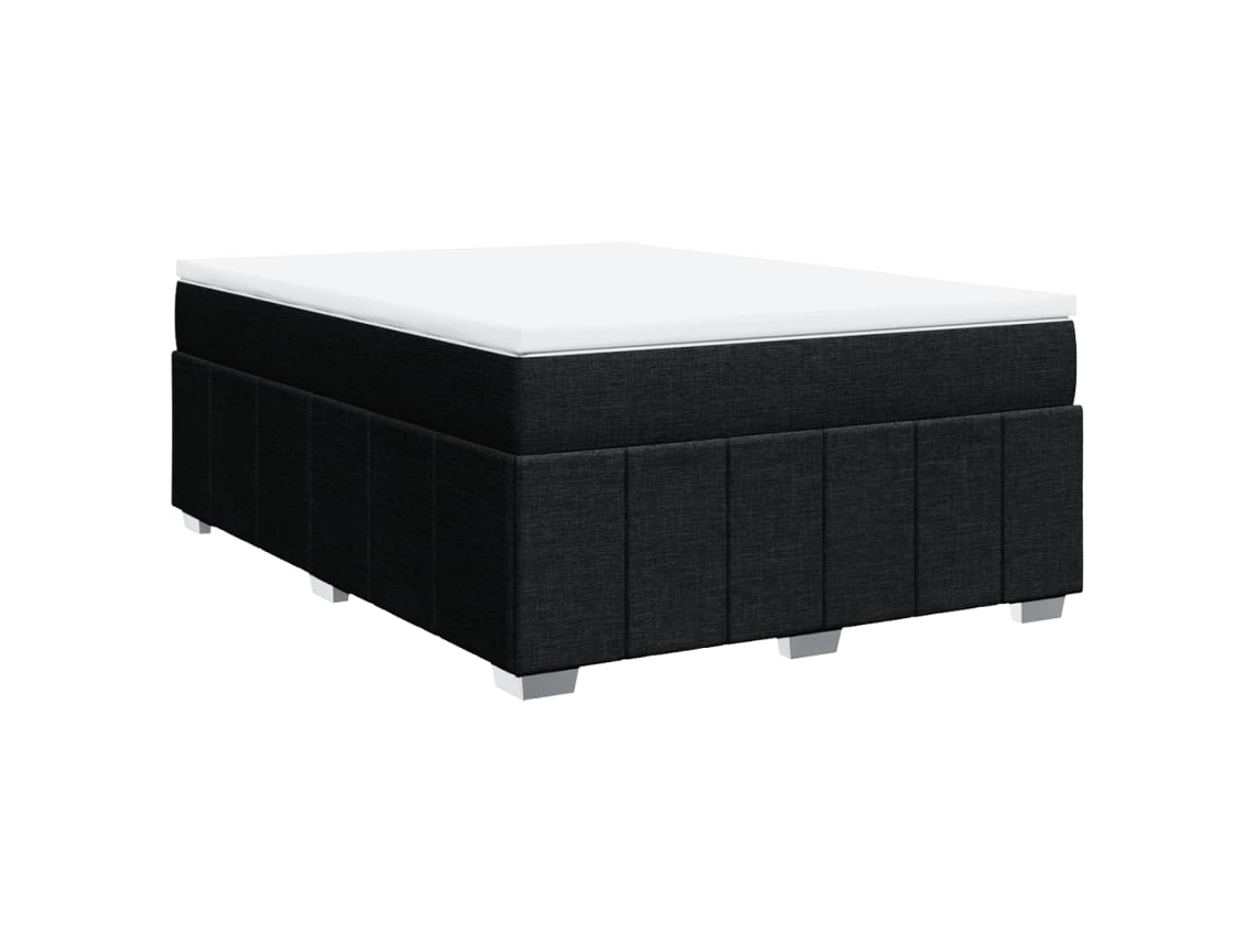 Maison Exclusive - Cama Box Spring Con Colchón Tela Negro 160x200 Cm