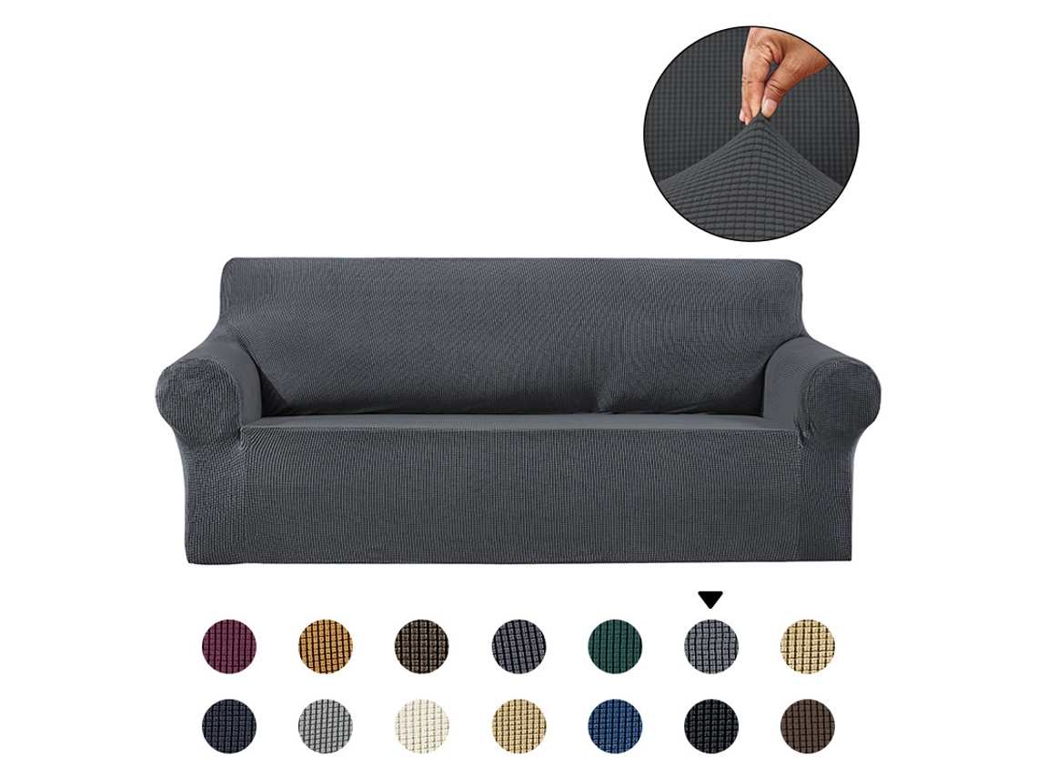 Funda De Sofá Elástica De Jacquard (apta Para Largo De 90 A 140 Cm) Gris Siurn