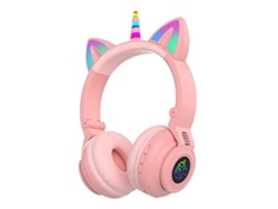 Micrófono Jogos Orelha Led Yizhood Rosa
