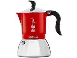 Cafetera de inducción Bialetti Fiammetta de 2 tazas, color rojo, compatible con todas las placas