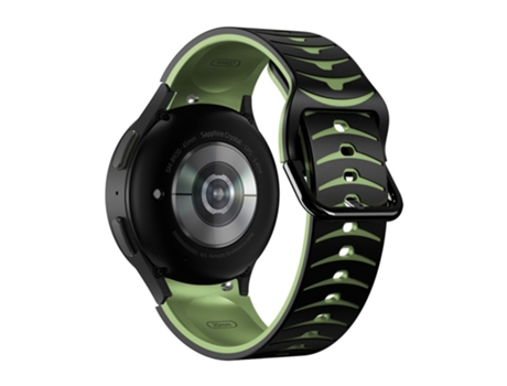 Correa de Silicona línea curva bicolor para Samsung Galaxy Watch 4 40mm/44mm/Watch 4 Classic 42mm/46mm/Watch 5 40mm/44mm - negro/verde