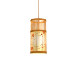 Rebe-lámpara Colgante Led Estilo Chino De Madera Tejedora Zen Con Toldo De Piel Artificial Para Hogar Hotel Salón De Té 111v-240v