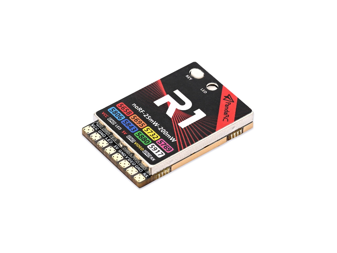 Blackpandarc R1 5.8ghz 8ch Fpv Vtx 25-200mw Adjustable Osd Control Power Detection 6-36v Mmcx For Fpv Racing Drones