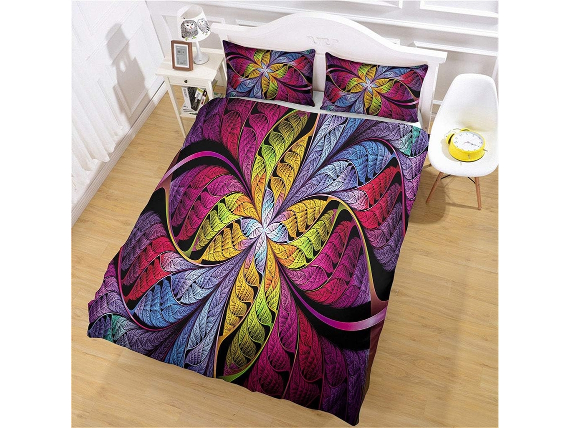 Juego Ropa Cama Microfibra Estampado Funda Nórdica Juego Piezas Almohada Material 140 X 200 Cm 65
