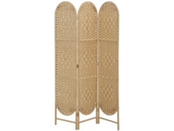 Biombo Divisório 3 Painéis 120x170cm Topo Arqueado Tecido Natural Dobrável Privacidade