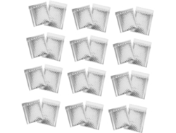 100 sobres acolchados plateados con impresión láser, plástico de burbujas y resistentes al aire y al agua para su protección durante el envío.