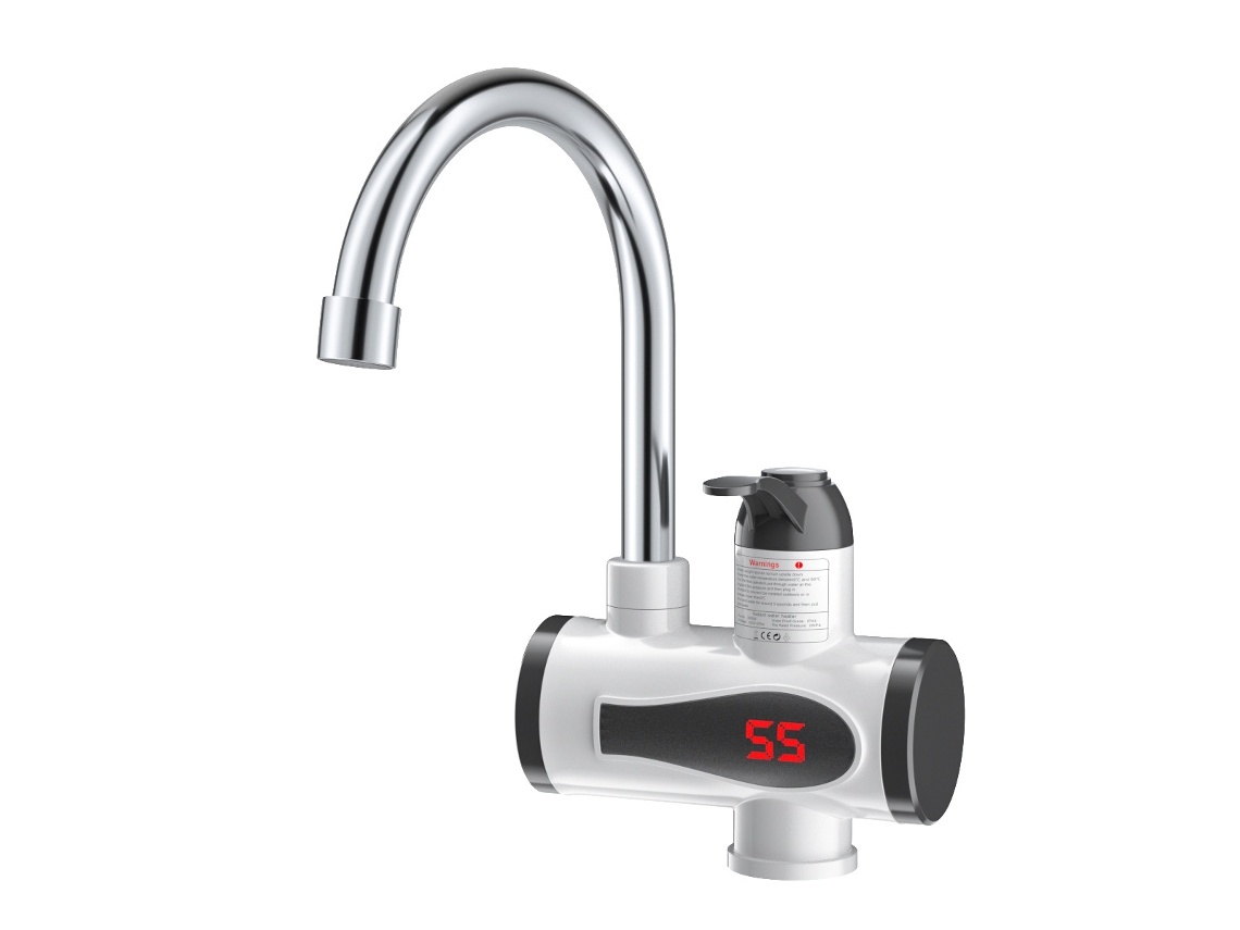 Grifo De Agua Caliente Instantánea De 3000 W Con Caño Giratorio De 360° Y Pantalla De Temperatura Para Cocina Y Baño. Gertiz