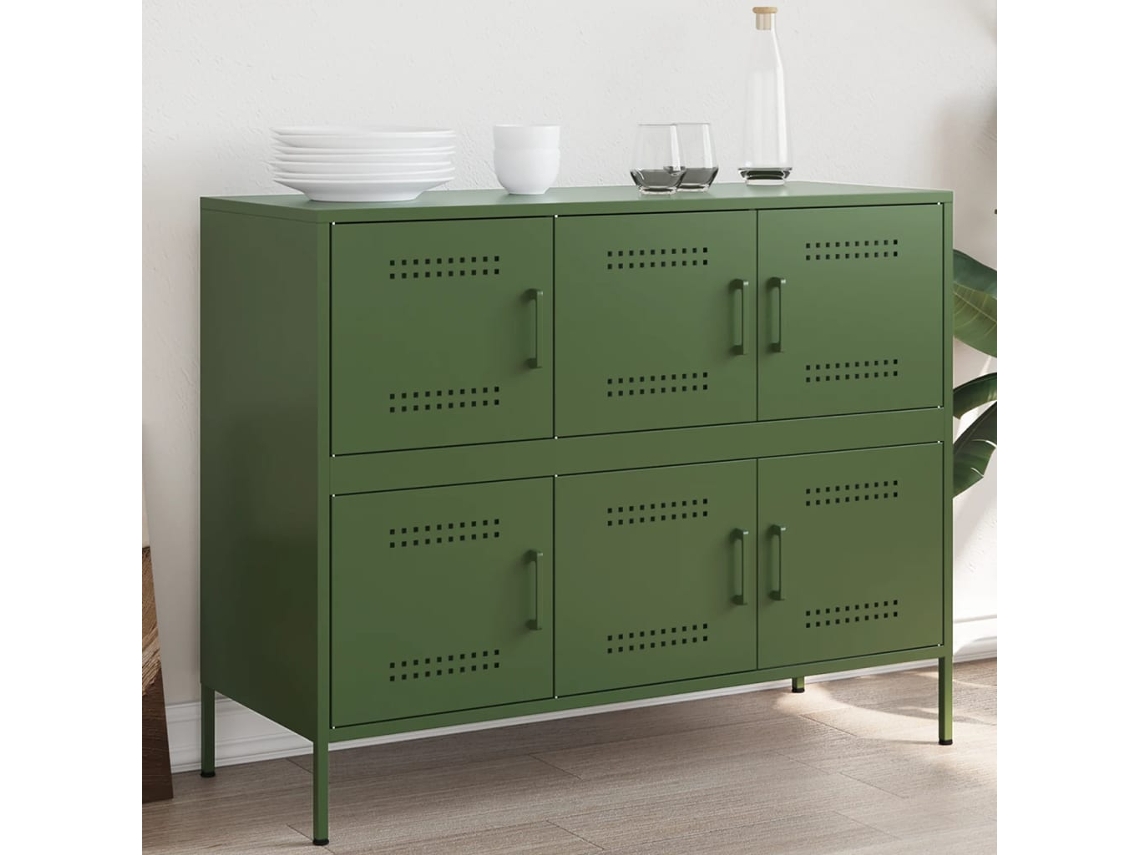 Aparador Acero Verde Oliva 100,5x39x79 Cm