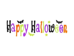 Pegatina de gel para ventana "Feliz Halloween" (50 x 15 cm)