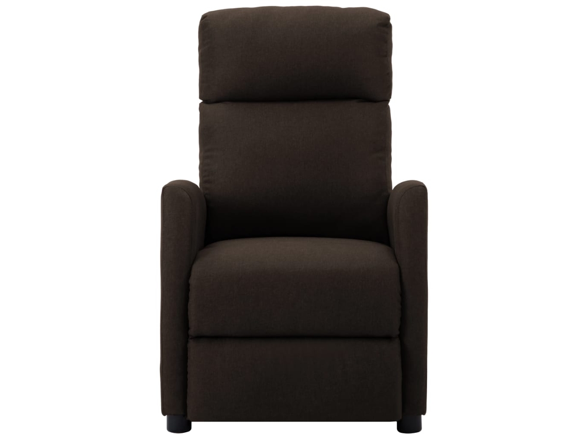vidaXL Sillón reclinable de masaje eléctrico de tela marrón oscuro