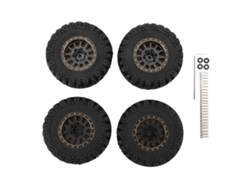 4pcs Neumáticos De Rueda Rc 1.2in Caucho Rines De Latón Tracción Superior Estabilidad Para Coches Rc 1/18 1/24 Traxxas