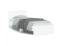 Estructura De Cama Con Cabecero Y Luces Led Blanco 75x190 Cm