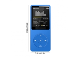 Lector MP3 Grabadora de estudiante externa portátil con radio Fm sin pérdidas Bluetooth azul real