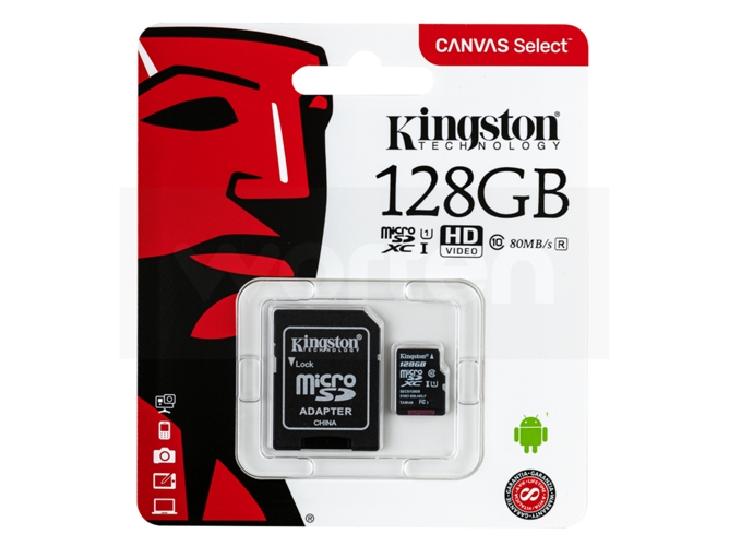 Tarjeta de Memoria MicroSD KINGSTON 80R 128GB CL10 U