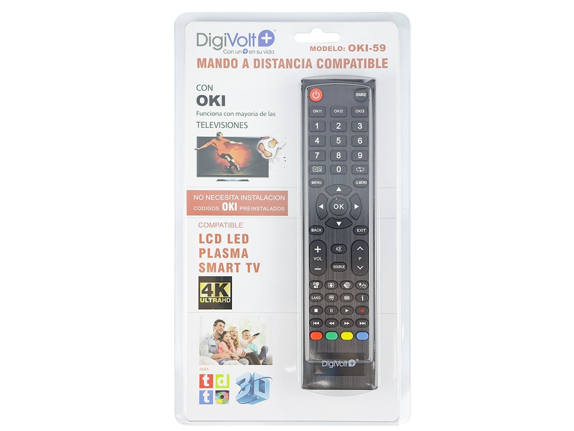 Mando A Distancia Universal Para Smart Tv Digivolt Oki-59 (Negro)