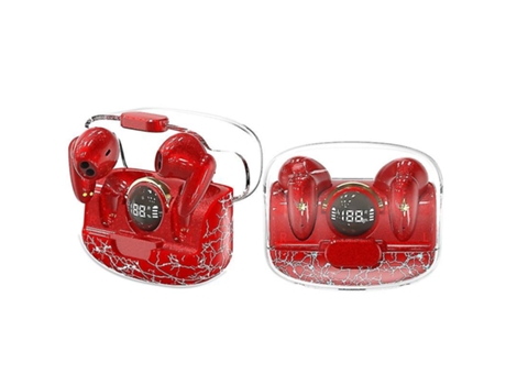 Auriculares Bluetooth True Wireless Dos cables rojo