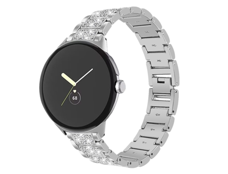 Correa de reloj Bling Crystal Diamonds para Google Pixel Watch Plata