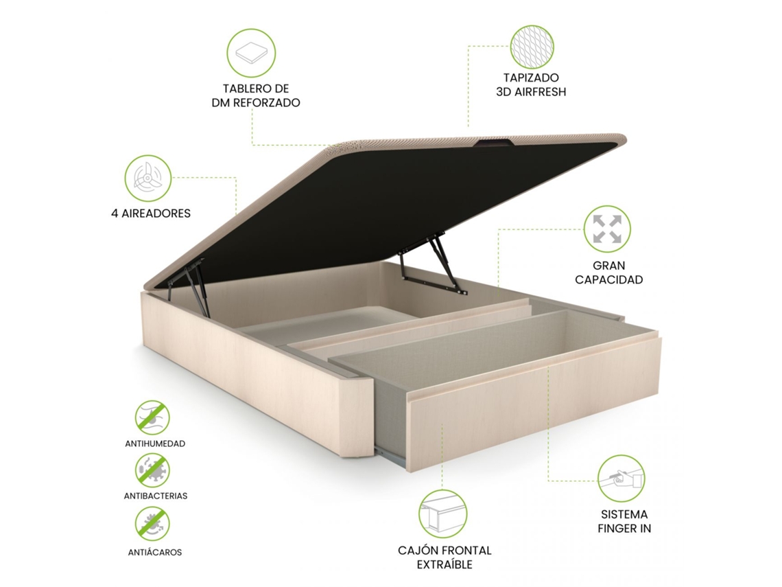 Canapé con cajón frontal 135-150 cm Luxury Max 3D 150x190 cm