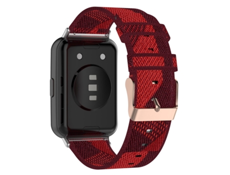 Correa de nailon liberación rápida con hebilla 20mm para Huawei Watch Fit 2 - Raya roja