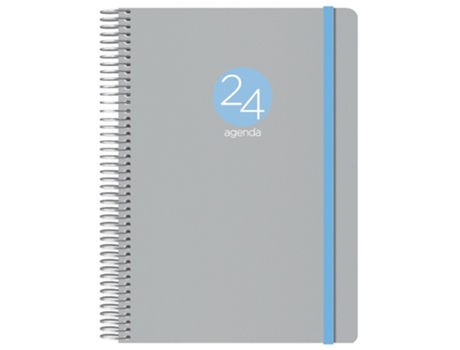Agenda 2024 Día Página Gris Con Espiral Y Goma Memphis 15X21 Cm DOHE