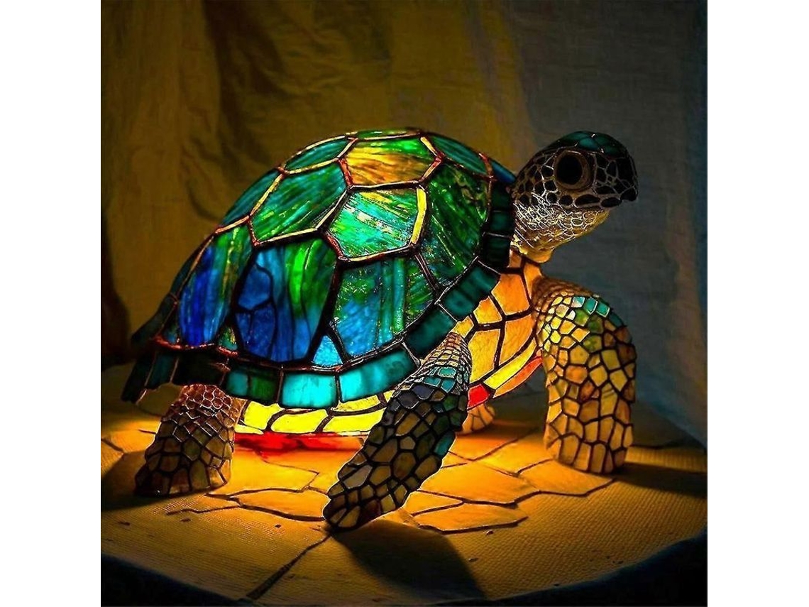 Lámpara De Mesa Con Forma De Animal En Cristal Grabado, Estilo Tortuga, Luz Nocturna Retro Para Niños.