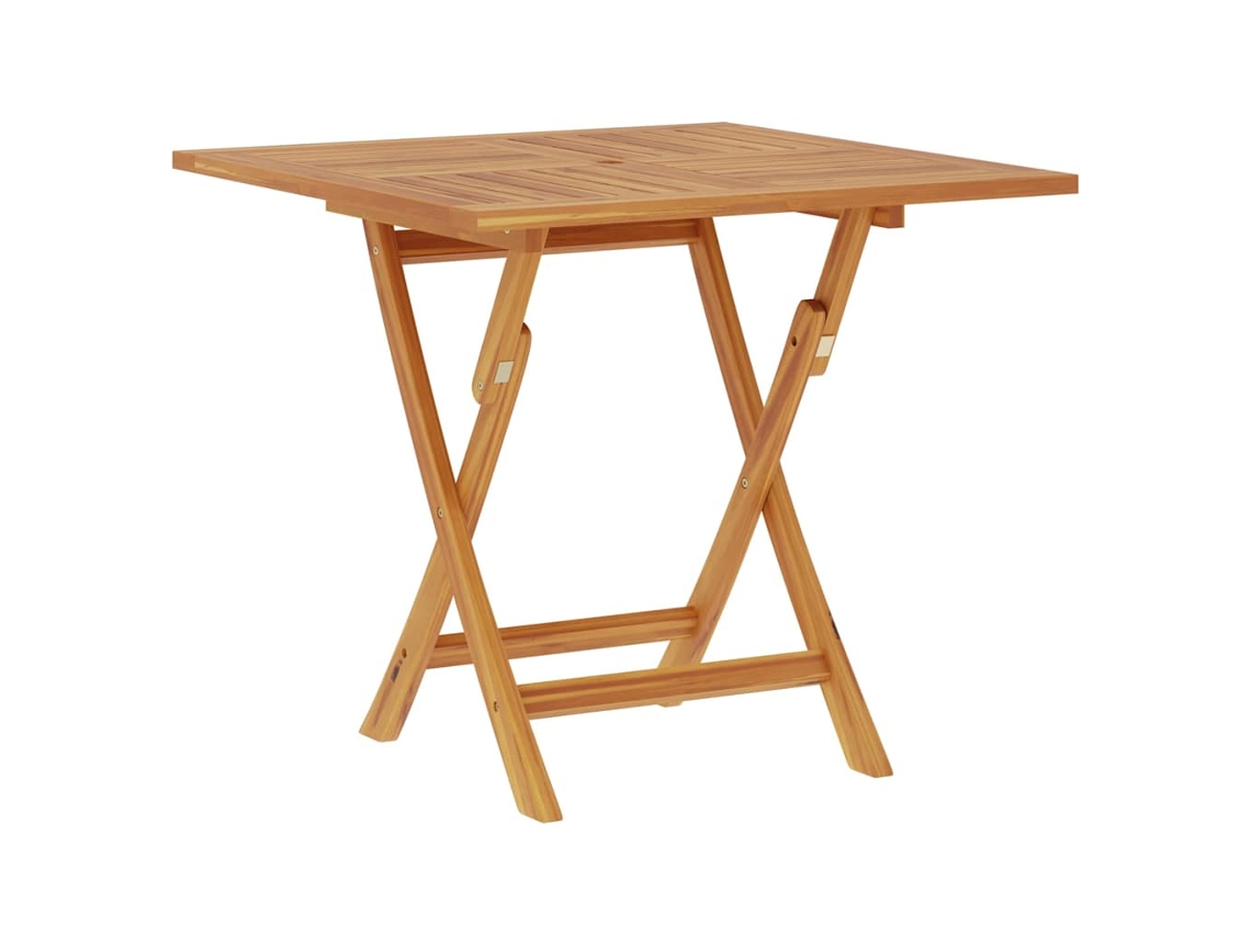 Mesa de jardín plegable de madera maciza de teca Maison Exclusive, 85 x 85 x 76 cm