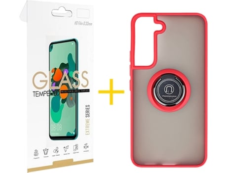 Carcasa + Protector de Pantalla para Samsung Galaxy S22 Plus 5G SKYHE Rojo