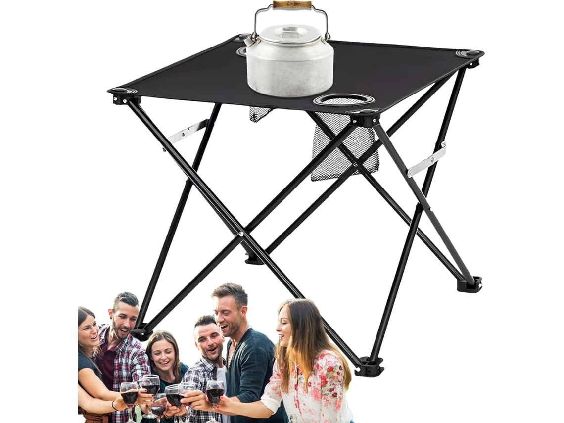 Mesa de camping plegable, mesa de playa impermeable con 2 soportes | Equipo de pícnic para jardín, patio y exteriores Gokoco