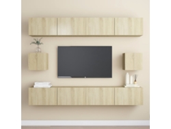 Conjunto de muebles para TV, derivados de madera de roble Sonoma, DKD, decoración del hogar
