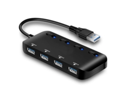 Hub USB 3.0 compacto de 4 puertos ELORY: extensor de conectividad para PC, portátiles y dispositivos móviles.