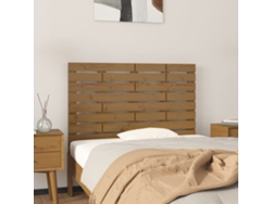 Cabecero Cama Pared Madera Maciza Pino Marrón Miel 96x3x63 Cm