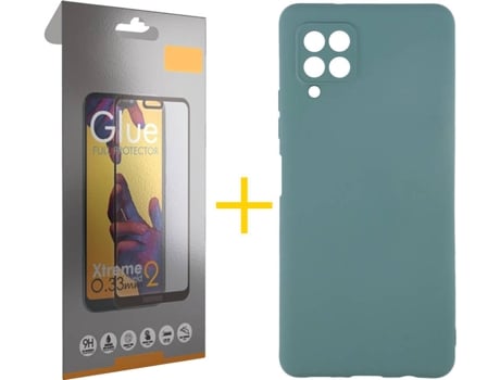 Kit Funda + Protector de Pantalla Samsung A12 5G SKYHE Cristal Templado 4195 Verde