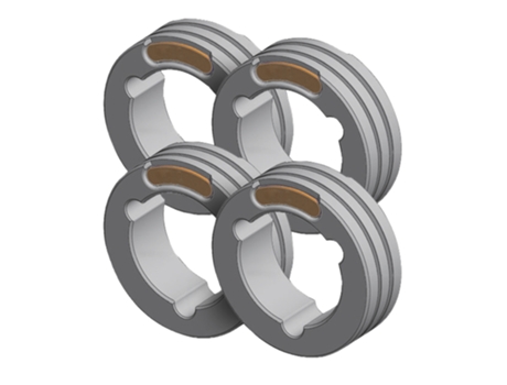 GYS 061910 LOTE DE 4 RODILLOS TWIN TYPE F - HILO ALUMINIO Ø 1.2/1.6 (naranja/amar