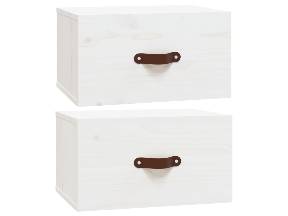 Juego de 2 mesitas de noche de pared, color blanco, MAISON EXCLUSIVE (40 x 29,5 x 22 cm)