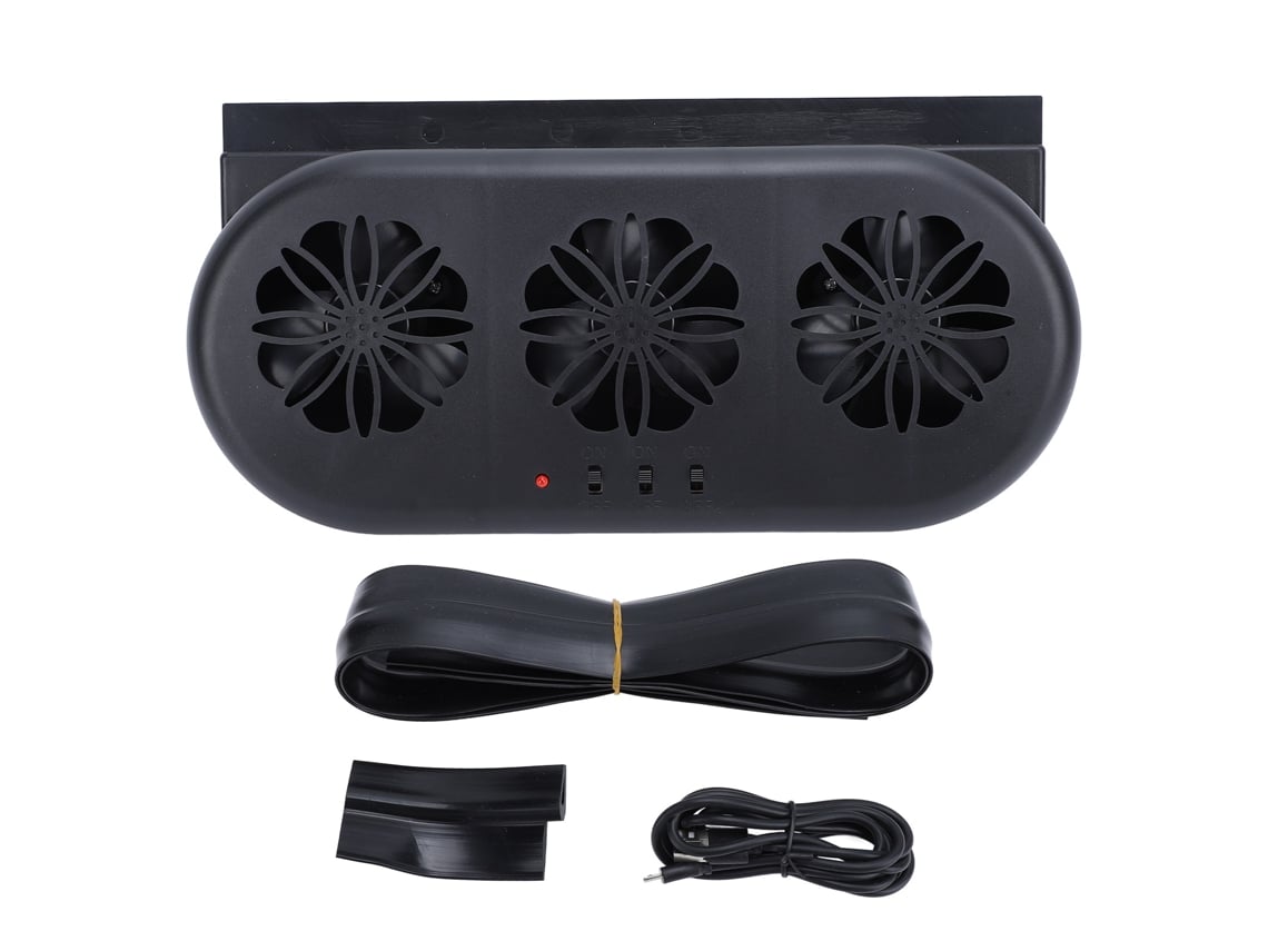 Rejilla de ventilación USB para SUV con 3 salidas, color negro.