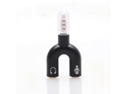 Adaptador de audio 2 en 1 en forma de U con conector giratorio, divisor de cable doble de 3,5 mm Mdug (1 unidad)