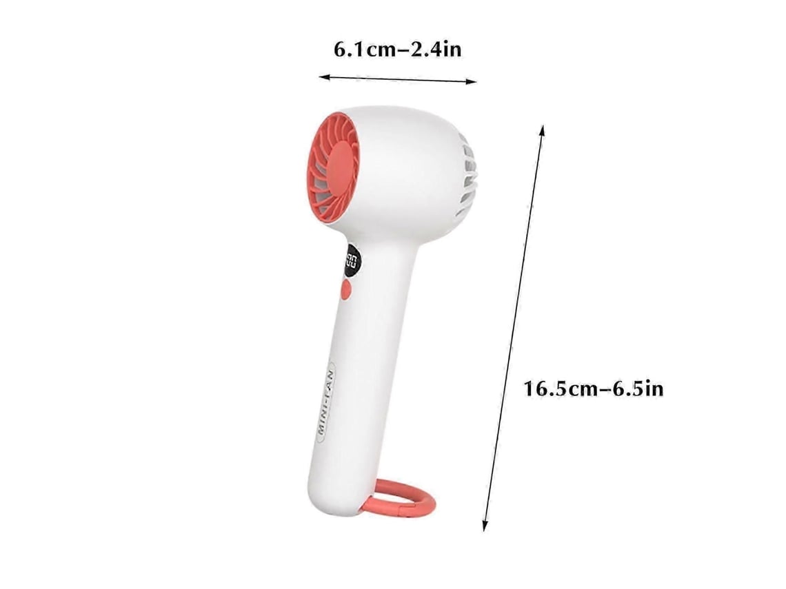 Novo Ventilador De Mão. Mini Ventilador Portátil Recarregável Com Gancho E Visor Digital.
