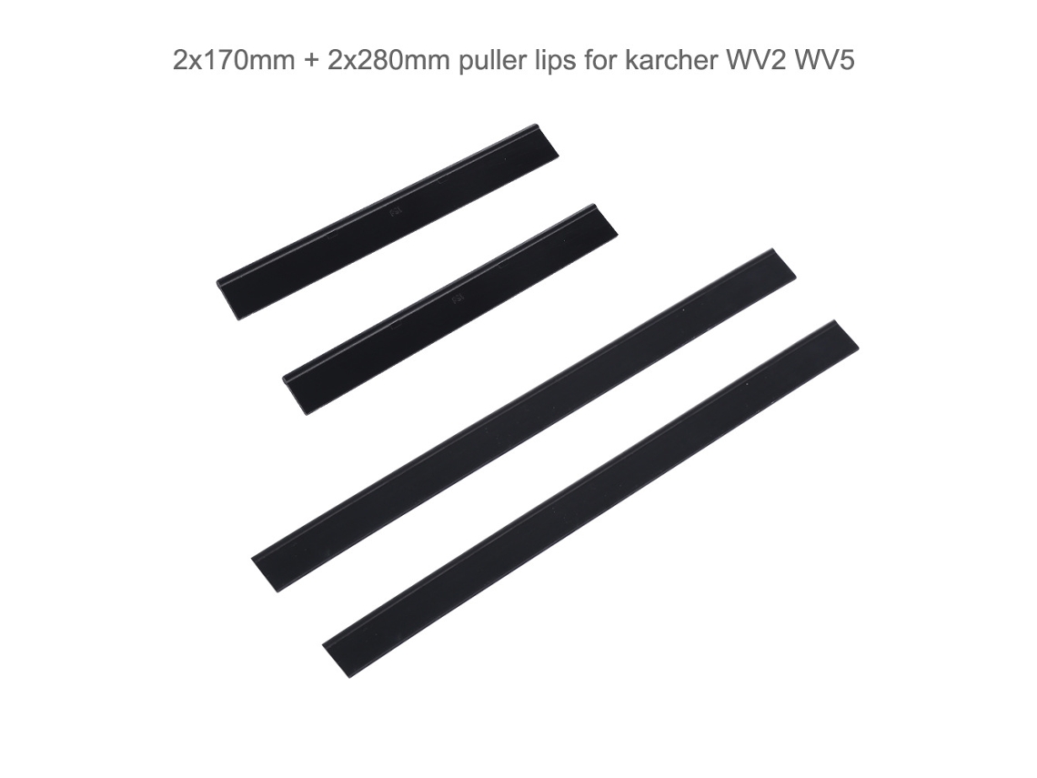Rascador de limpieza de ventanas, tira de labios para Karcher Wv1, 250Mm, Wv2, Wv5, limpiaparabrisas de vidrio, 170/280Mm, 2 piezas