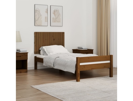 MAISON EXCLUSIVE - Cabecero cama pared madera maciza pino marrón miel 95,5x3x60 cm