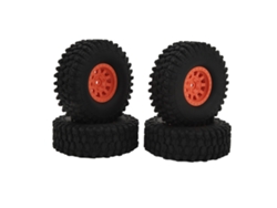 Ymsl 4 Piezas Ruedas De Caucho Rc 120mm 1.9in Con Cubo De Nylon 10 Rayos Para Axial Scx10 90046 Traxxas Redcat Gen8 Naranja Hxl
