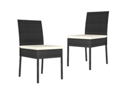 Sillas de comedor de jardín de dos piezas DKD Home Decor en mimbre sintético negro