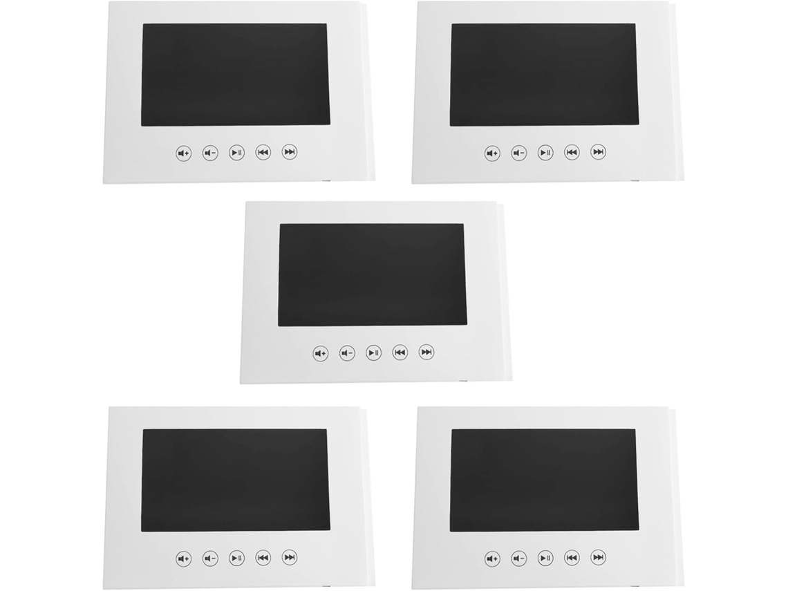 5 Tarjetas De Folletos De Video De 7 Pulgadas Para Presentaciones, Reproductor De Publicidad Digital, Mensaje