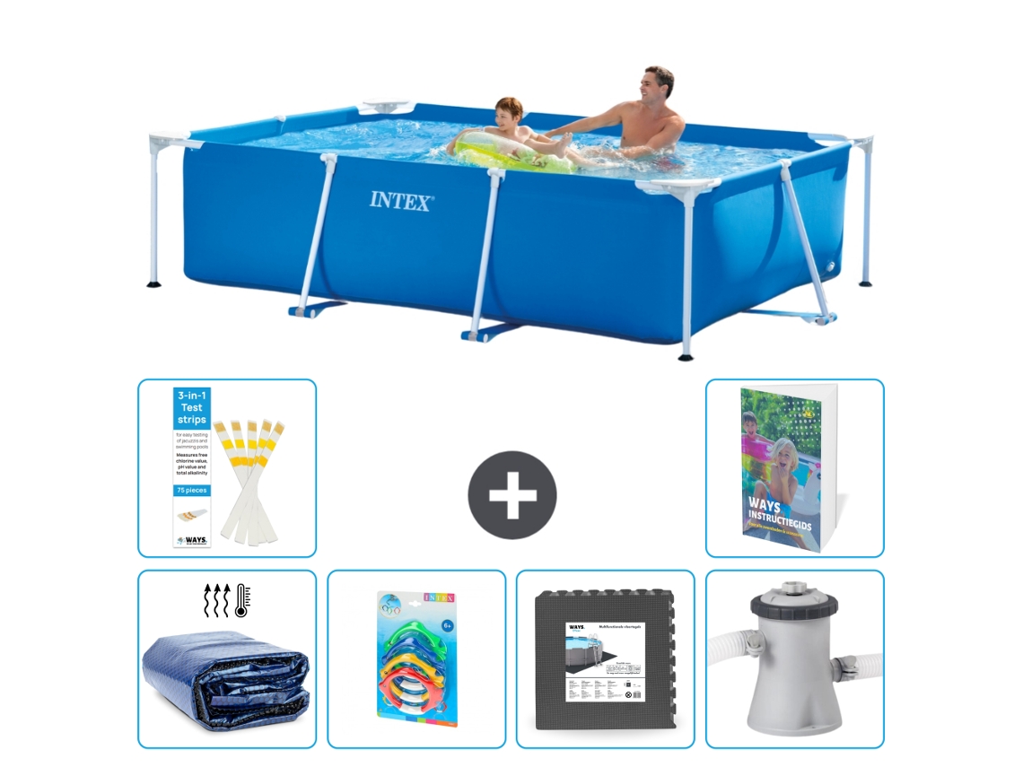 Piscina rectangular Intex con estructura - 260x160x65 cm - 7 piezas S3