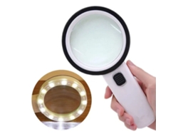 Lupa 10x Con Lente Óptica De Doble Capa De 90 Mm Y Luz Led Para Joyería.