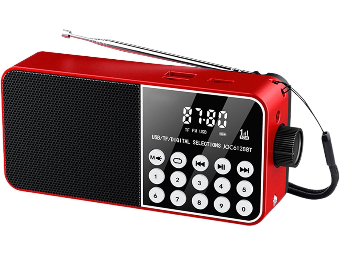 Radio Estéreo Inalámbrica Portátil Pequeña Con Pantalla Digital Y Ranura Para Tarjeta.