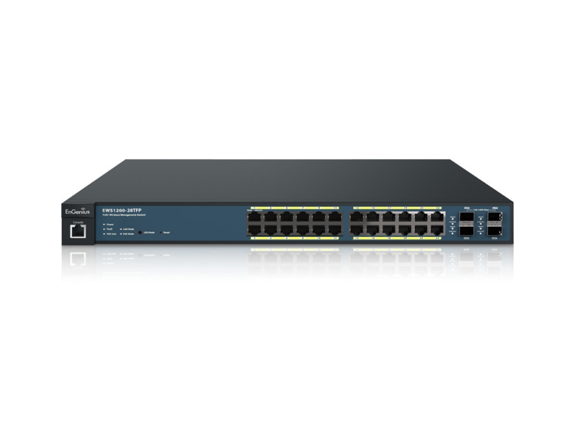 ENGENIUS Ews1200-28Tfp Switch Gestionado L2/L3 Gigabit Ethernet 10/100/1000 Energía Sobre Ethernet Poe 1U Negro